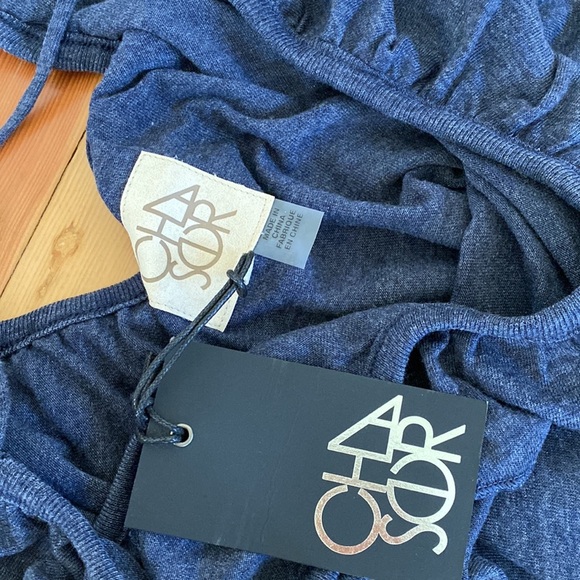 Chaser NWT Blue Ruffled Tank Top Medium - Picture 4 of 4